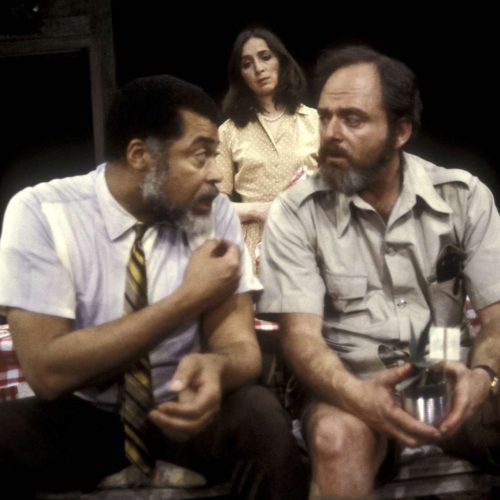 Pictured: James Earl Jones, Maria Tucci, and Harris Yulin in A LESSON FROM ALOES, written and directed by Athol Fugard, 1980.  American Premiere.