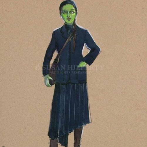 ELPHABA WICKED SHIZ BROWN BACKGROUND